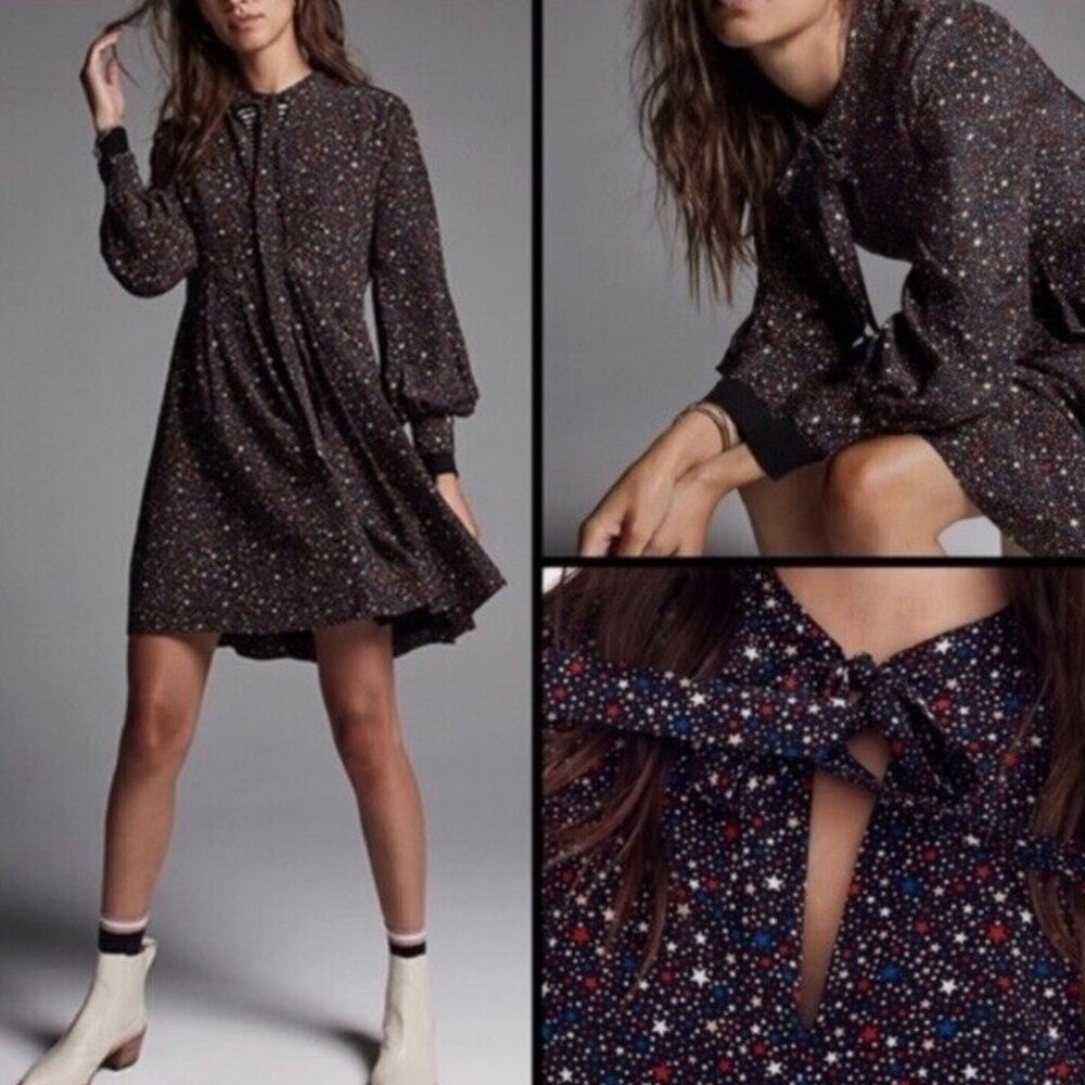 Madewell Silk Mini Dress Size 4 Starry Night